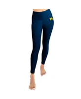 Women's Kadi Brand Navy Michigan Wolverines Buttery Soft Midi Bra and Leggings Set