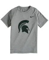 Big Boys Nike Heather Gray Michigan State Spartans Logo Legend Performance T-shirt