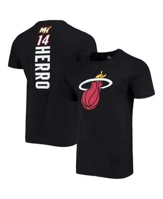 Men's Fanatics Tyler Herro Black Miami Heat Playmaker Name and Number Logo T-shirt