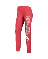 Women's Concepts Sport Crimson Distressed Oklahoma Sooners Long Sleeve Hoodie T-shirt and Pants Sleep Set