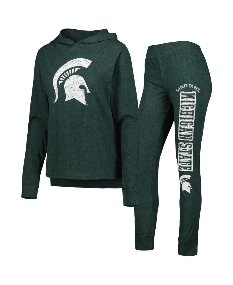 Concepts Sport Women's Concepts Sport Heathered Green Distressed Michigan  State Spartans Long Sleeve Hoodie T-shirt and Pants Sleep Set