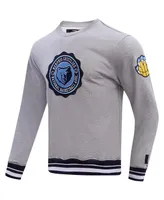 Men's Pro Standard Heather Gray Memphis Grizzlies Crest Emblem Pullover Sweatshirt