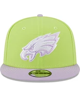 Men's New Era Neon Green, Lavender Philadelphia Eagles Two-Tone Color Pack 9FIFTY Snapback Hat