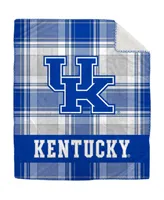 Pegasus Home Fashions Kentucky Wildcats 50" x 60" Plaid Flannel Sherpa Plush Blanket