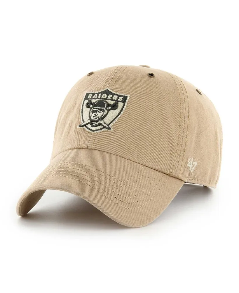 Men's '47 Brand Khaki Las Vegas Raiders Overton Clean Up Adjustable Hat