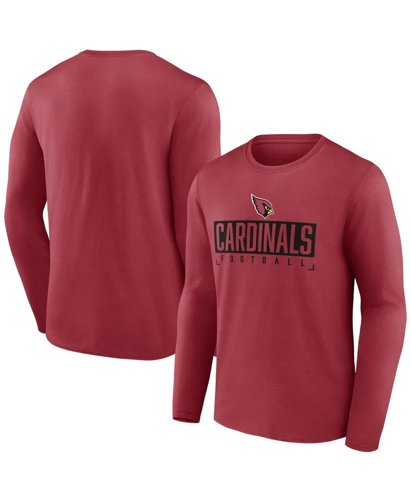 Men's Fanatics Cardinal Arizona Cardinals Stack The Box Long Sleeve T-shirt