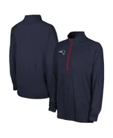 Men's Navy New England Patriots Combine Authentic Raglan Quarter-Zip Top