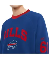 Men's Tommy Hilfiger Royal Buffalo Bills Reese Raglan Tri-Blend Pullover Sweatshirt