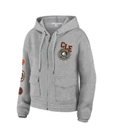 Women's Wear by Erin Andrews Heather Gray Cleveland Browns Full-Zip Hoodie