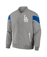 Men's Darius Rucker Collection by Fanatics Gray Los Angeles Dodgers Baseball Raglan Full-Snap Jacket