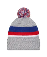 Men's New Era Heather Gray Buffalo Bills Cuffed Knit Hat with Pom