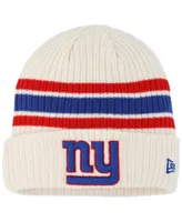 Youth Boys New Era Cream Distressed New York Giants Vintage-Like Cuffed Knit Hat