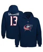 Big Boys Johnny Gaudreau Navy Columbus Blue Jackets Player Name and Number Hoodie
