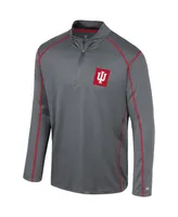 Men's Colosseum Black Indiana Hoosiers Cameron Quarter-Zip Windshirt