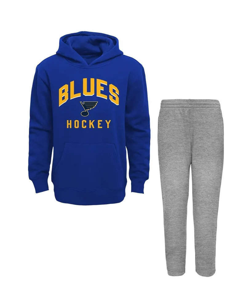 Toddler Boys Blue, Heather Gray St. Louis Blues Play by Pullover Hoodie and Pants Set
