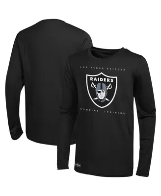 Men's Black Las Vegas Raiders Side Drill Long Sleeve T-shirt