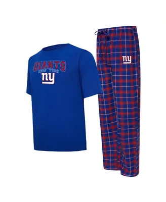 Men's Concepts Sport Royal, Red New York Giants Arctic T-shirt and Pajama Pants Sleep Set