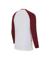 Men's Concepts Sport White, Burgundy Washington Commanders Tinsel Raglan Long Sleeve T-shirt and Pants Sleep Set