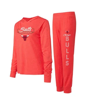 Women's Concepts Sport Red Chicago Bulls Meter Pullover Hoodie and Pants Set