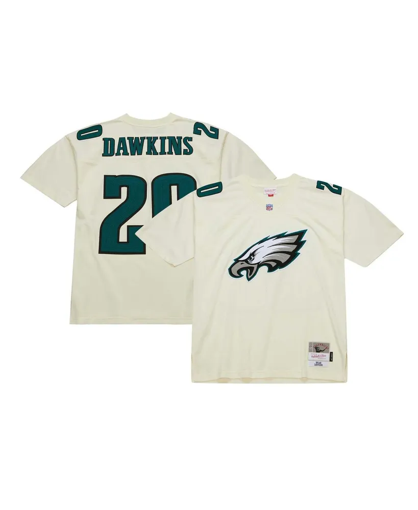 Men's Mitchell & Ness Brian Dawkins Cream Philadelphia Eagles Chainstitch Legacy Jersey