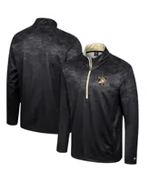 Men's Colosseum Black Army Knights The Machine Half-Zip Jacket