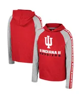 Big Boys Colosseum Crimson Indiana Hoosiers Ned Raglan Long Sleeve Hooded T-shirt