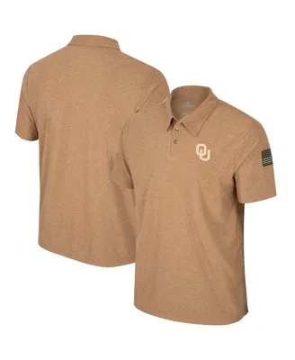 Men's Colosseum Khaki Oklahoma Sooners Oht Military-Inspired Appreciation Cloud Jersey Desert Polo Shirt