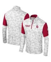 Men's Colosseum Camo Oklahoma Sooners Oht Military-Inspired Appreciation Tomahawk Quarter-Zip Sweatshirt