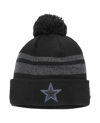 Men's New Era Black Dallas Cowboys Dispatch Cuffed Knit Hat with Pom