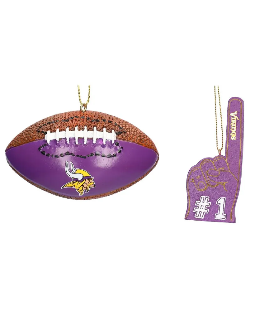 The Memory Company Minnesota Vikings Football and Foam Finger Ornament Two-Pack
