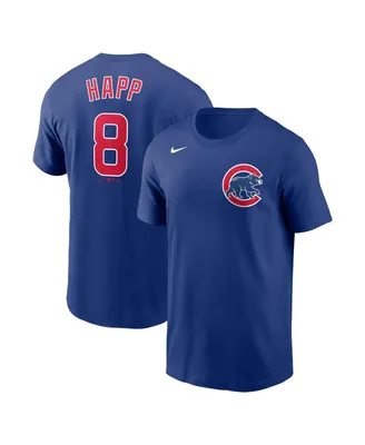 Men's Nike Ian Happ Royal Chicago Cubs Player Name and Number T-shirt