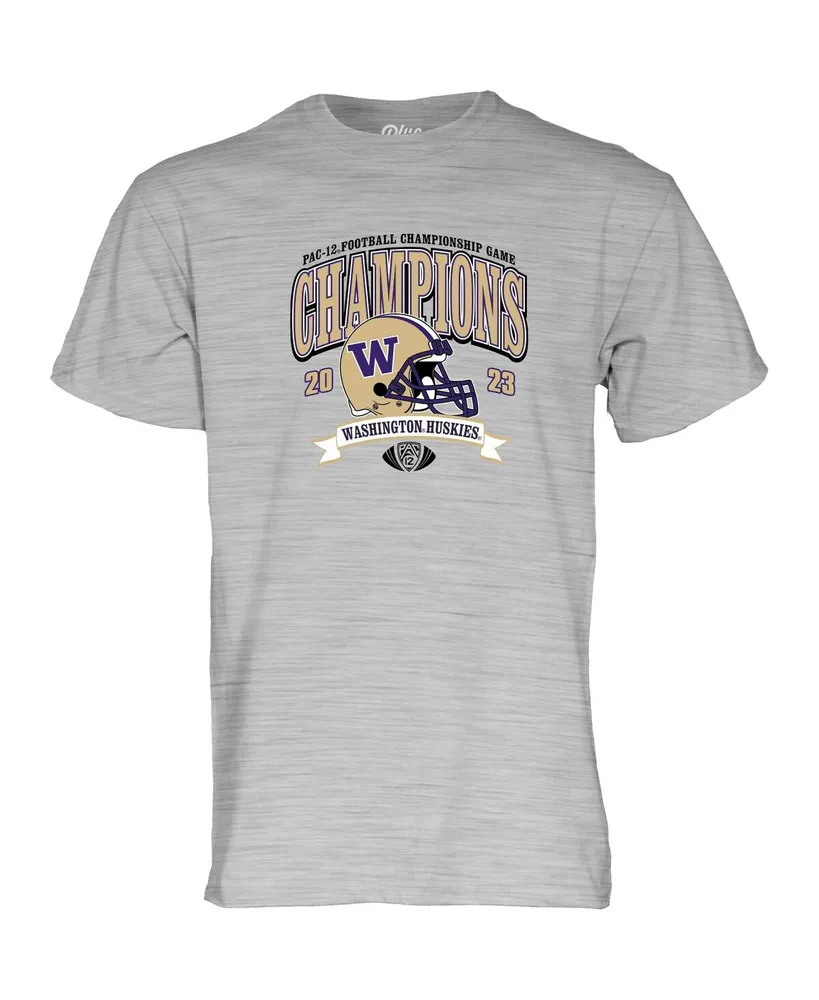 Men's Blue 84 Gray Washington Huskies 2023 Pac-12 Football Conference Champions T-shirt