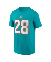 Men's Nike De'Von Achane Aqua Miami Dolphins Player Name and Number T-shirt