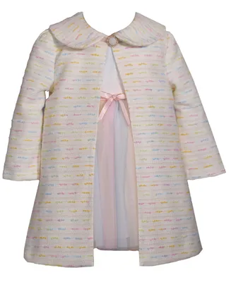 Bonnie Baby Girls Rainbow Boucle Coat Dress