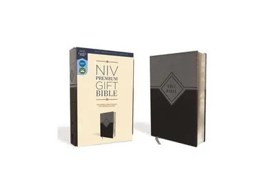 Niv, Premium Gift Bible, Leather soft, Black, Gray, Red Letter, Comfort Print- The Perfect Bible for Any Gift