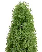 4' Artificial Boxwood Cone Topiary Tree with Round Pot Unlit