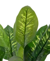 59" Artificial Wide Leaf Dieffenbachia Potted Plant