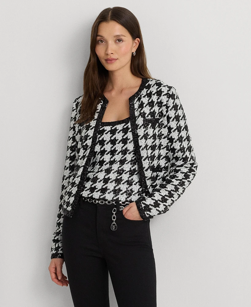 Lauren Ralph Lauren Women's Sequin Houndstooth Blazer