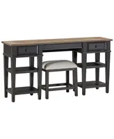 Dawnwood 60" Wood Sofa Writing Table with Stools, Created for Macy's