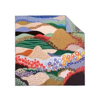 Jessie Zhao New York Double Sided Silk Scarf Of Floral Mountain