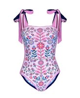 Jessie Zhao New York Pink Garden Reversible One Piece Swimsuit