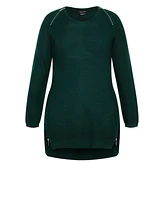 City Chic Women's Zip Front Sweater