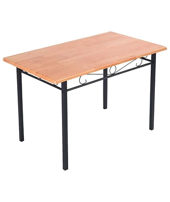 47'' Dining Table Modern Rectangular Kitchen with Spacious Tabletop & Steel Legs