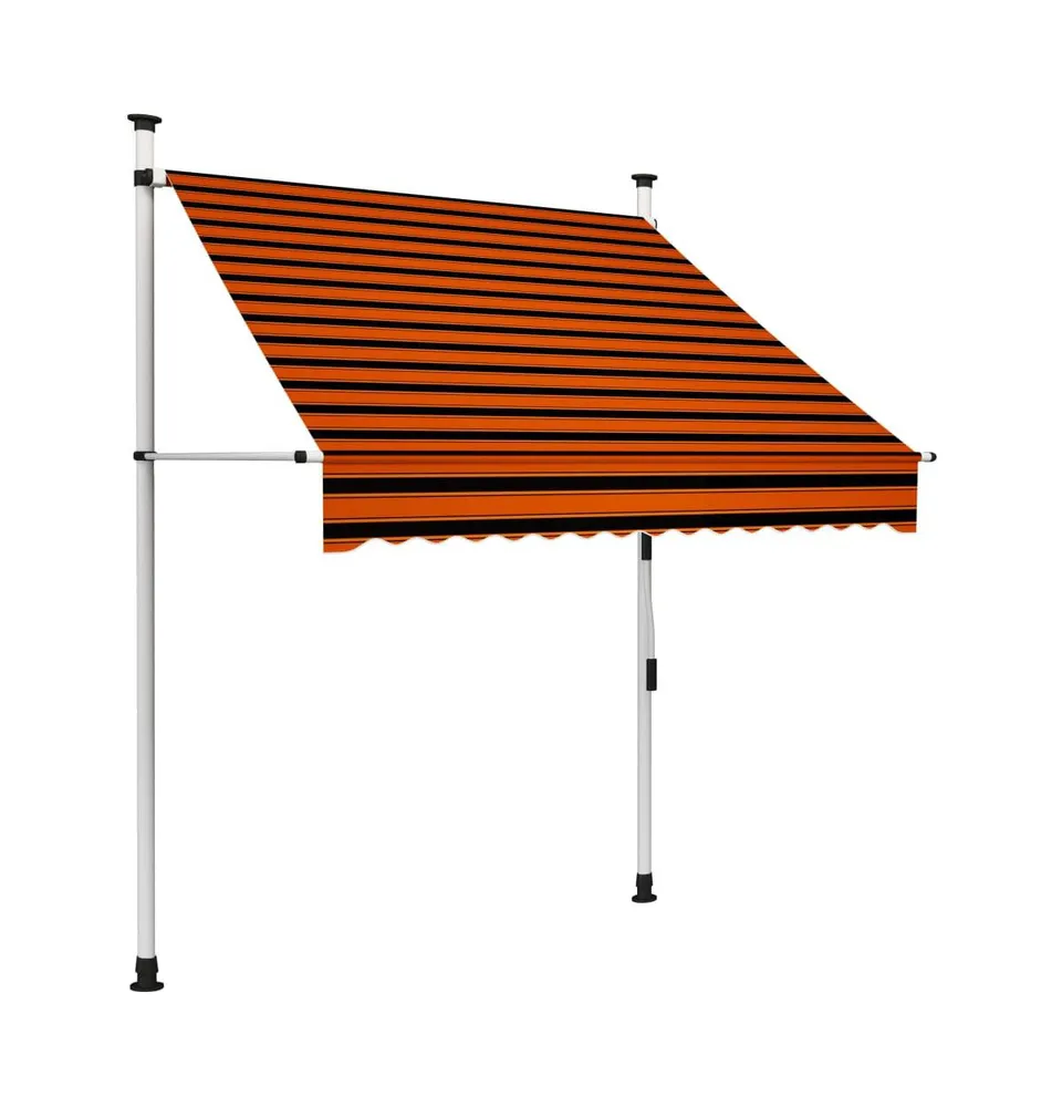 Manual Retractable Awning 59.1" Orange and Brown