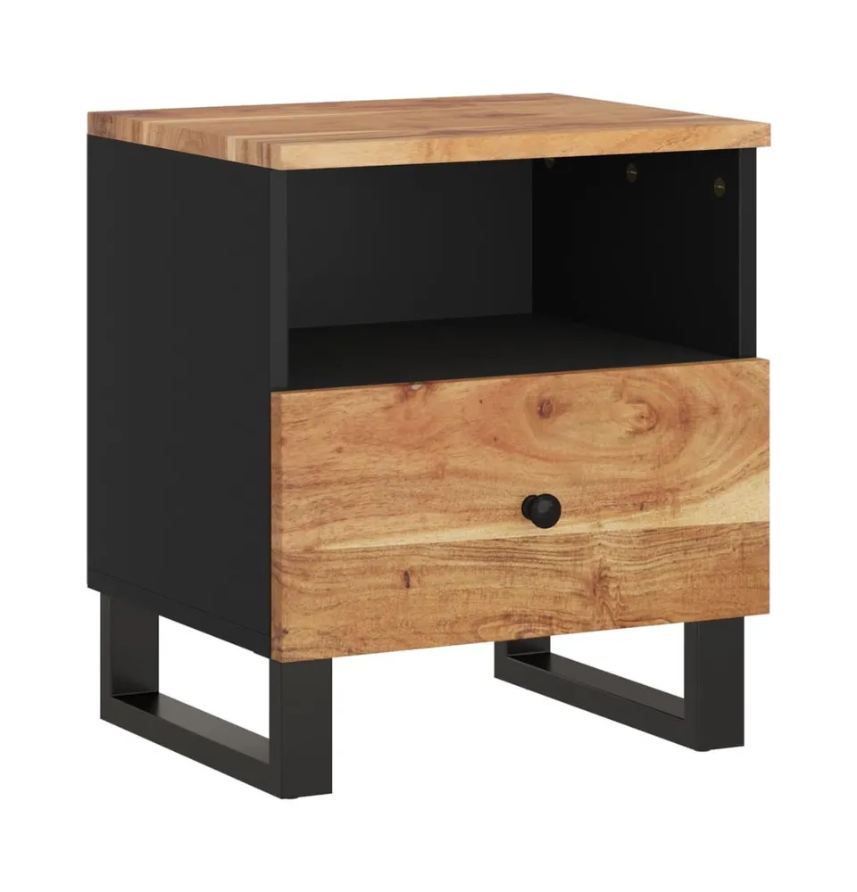 Bedside Cabinet Solid Wood Acacia Engineered Wood