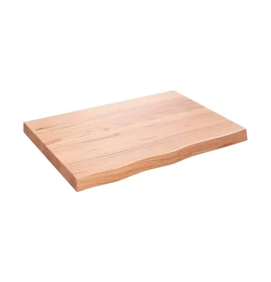 Wall Shelf Light Brown 31.5"x23.6"x(0.8"-2.4") Treated Solid Wood Oak