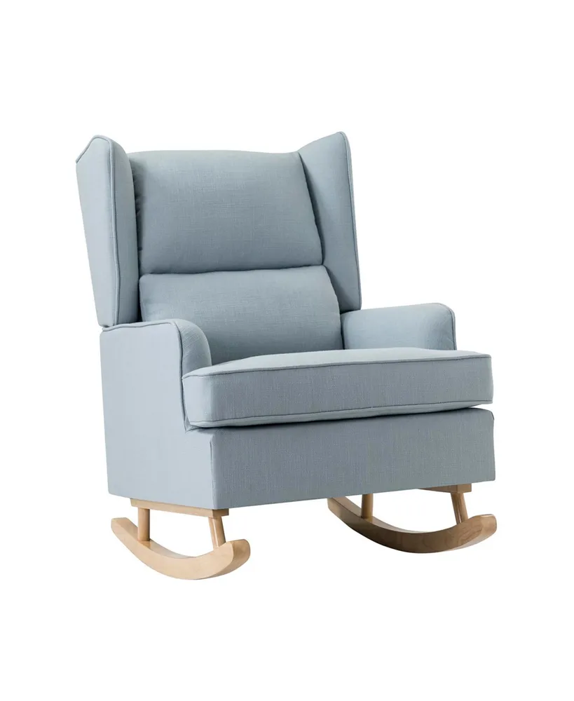 Batter son Modern Wingback Rocking Accent Chair With Solid Wooden legs