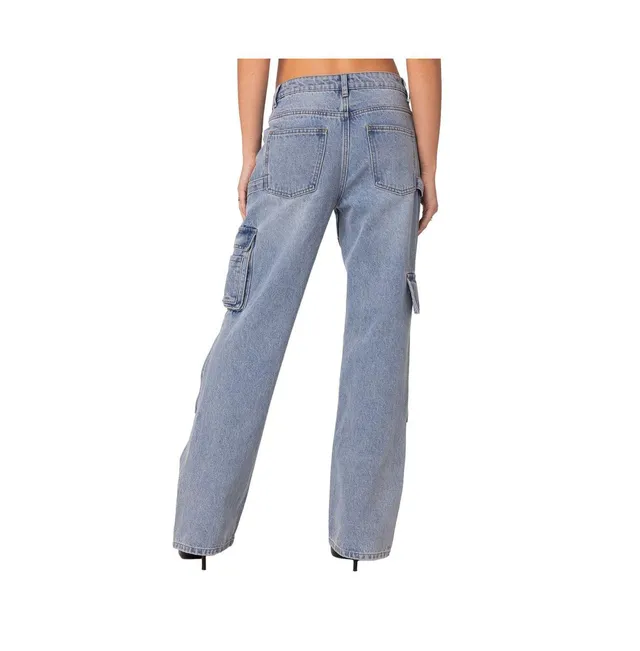 Edikted Women's Wynn low rise oversized jeans - Light