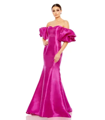 Mac Duggal Women's Sweetheart Off The Shoulder Puff Sleeve Gown