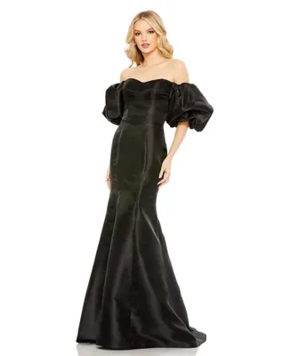Women's Sweetheart Off The Shoulder Puff Sleeve Gown